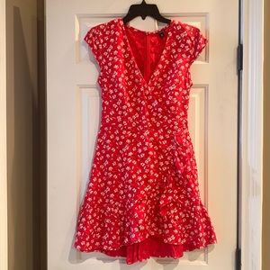J. Crew Red V-neck Short Sleeve Dress